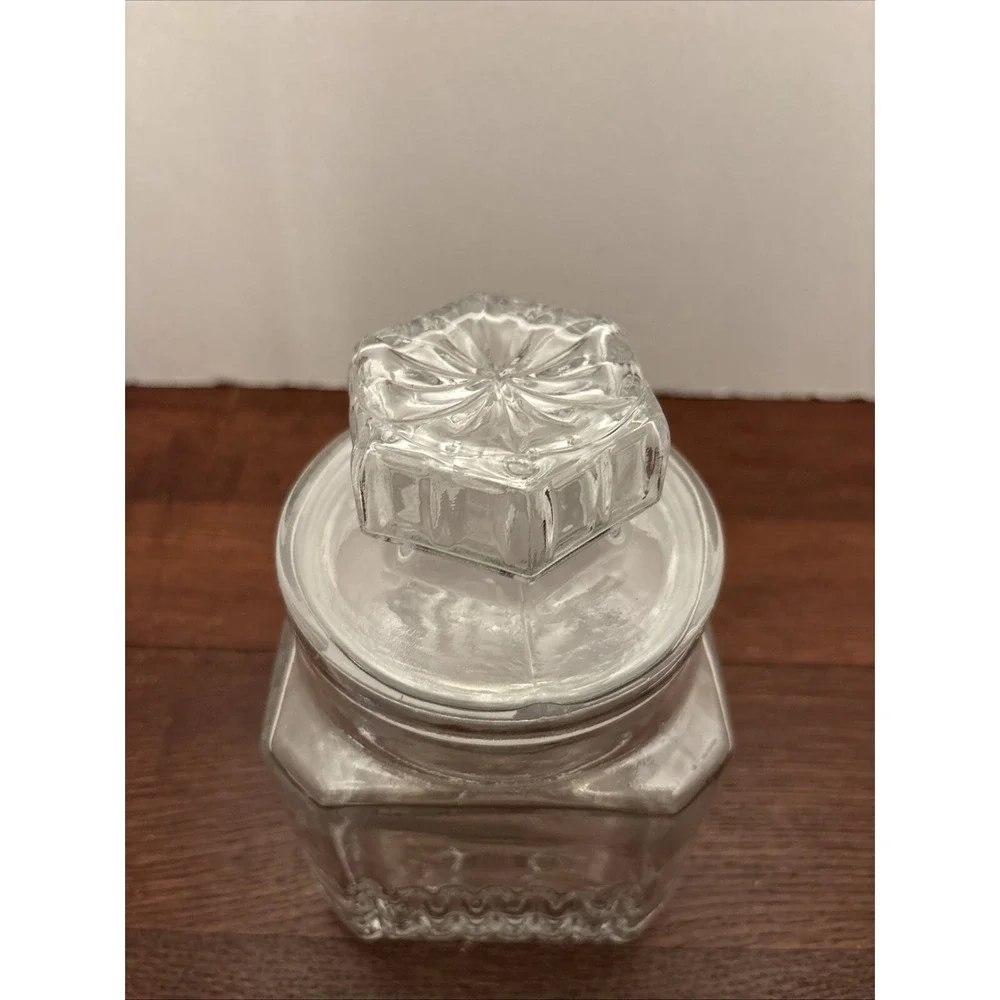 Vintage Koeze's Clear Glass Jar Apothecary Kitchen Canister Sealing Lid 7.5 Inch